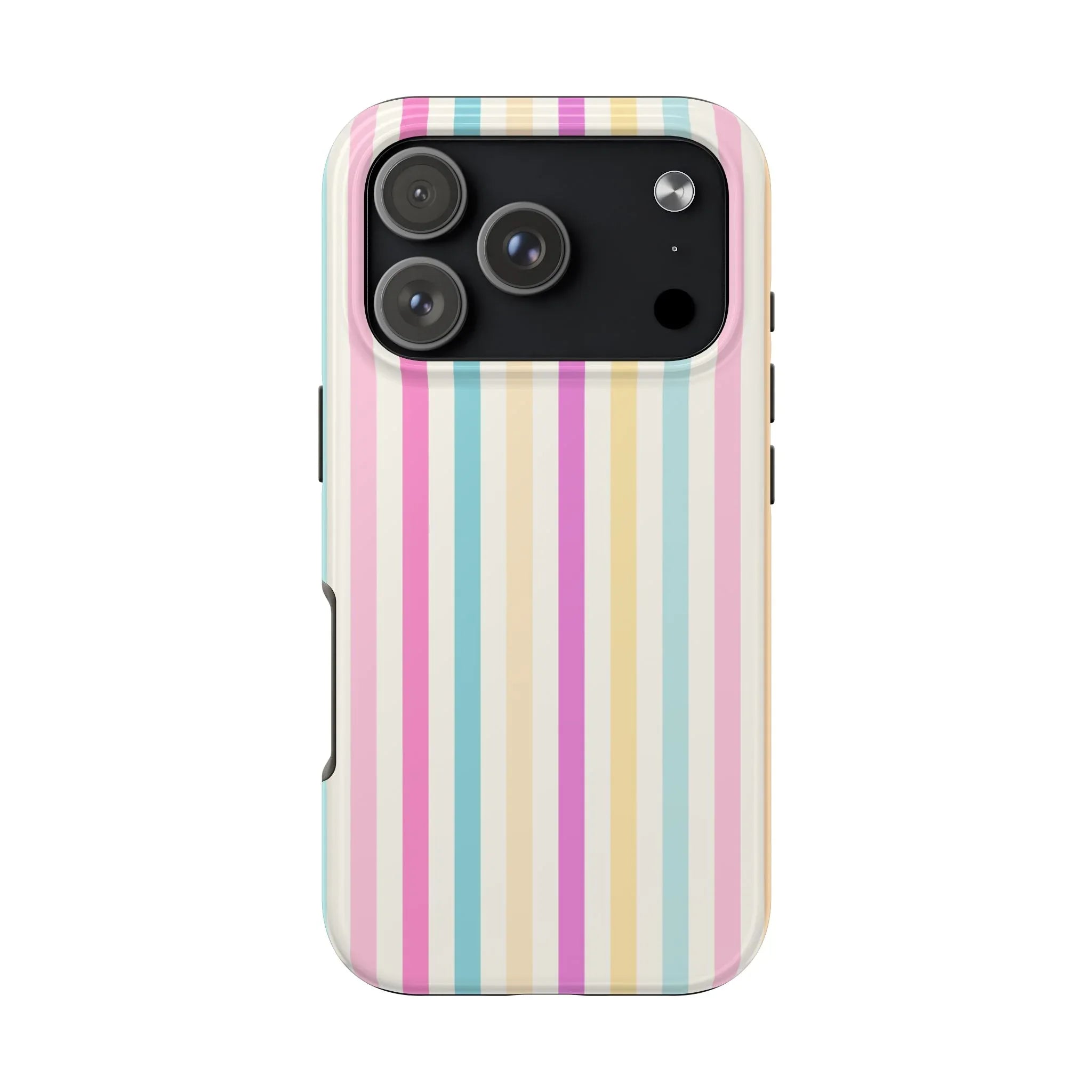 Pastel Candy Stripes Phone Cases (Apple & Android) - Pink Sweetheart