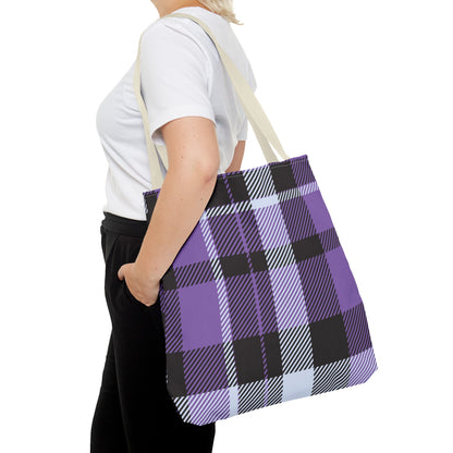 Purple Tartan Plaid Tote Bag