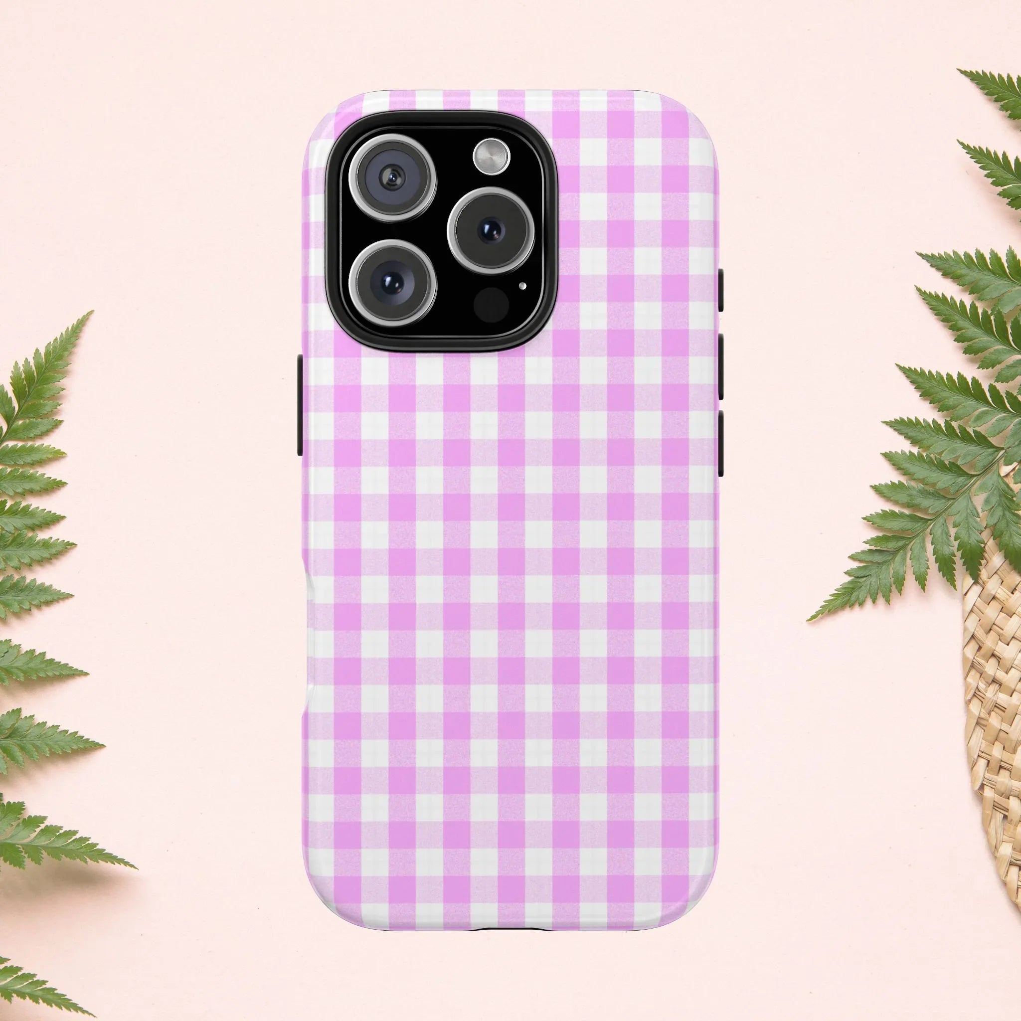 Pink Gingham Phone Case (Apple & Android) - Pink Sweetheart