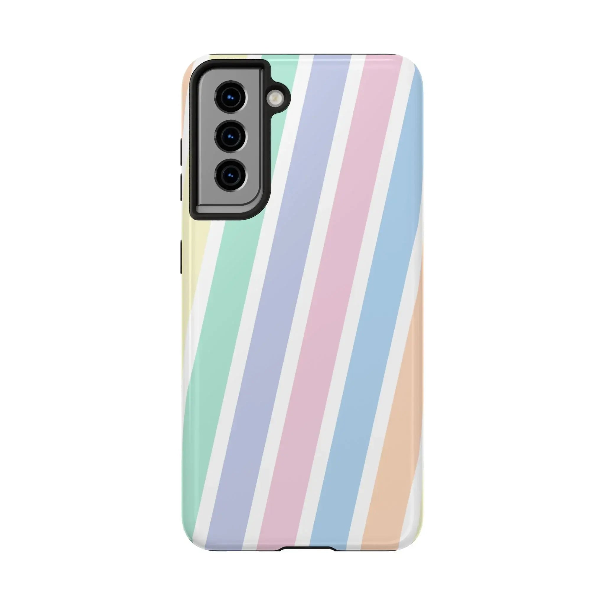 Pretty Pastel Lines Phone Case (Apple & Android) - Pink Sweetheart