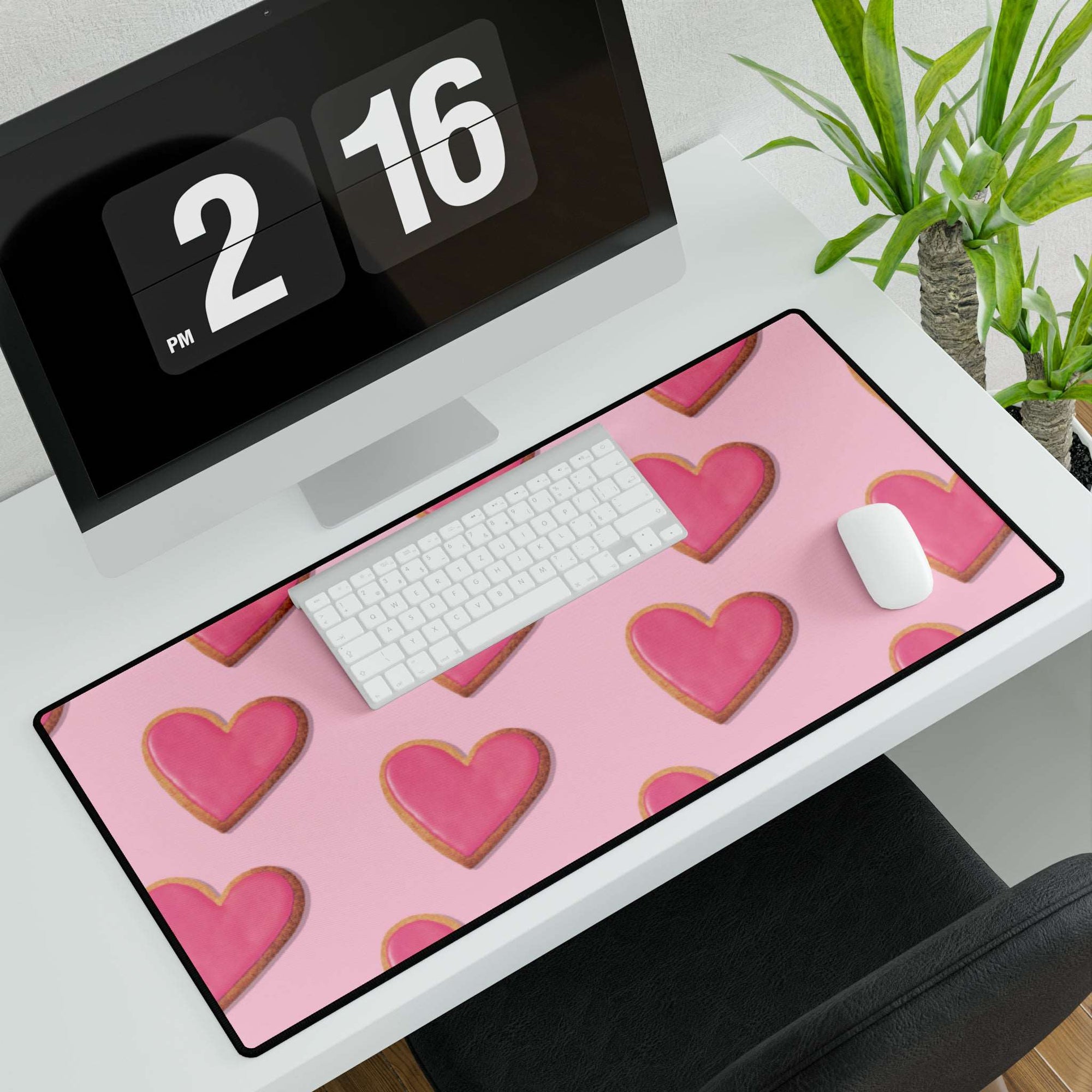 Baked Heart Cookies Desk Mat