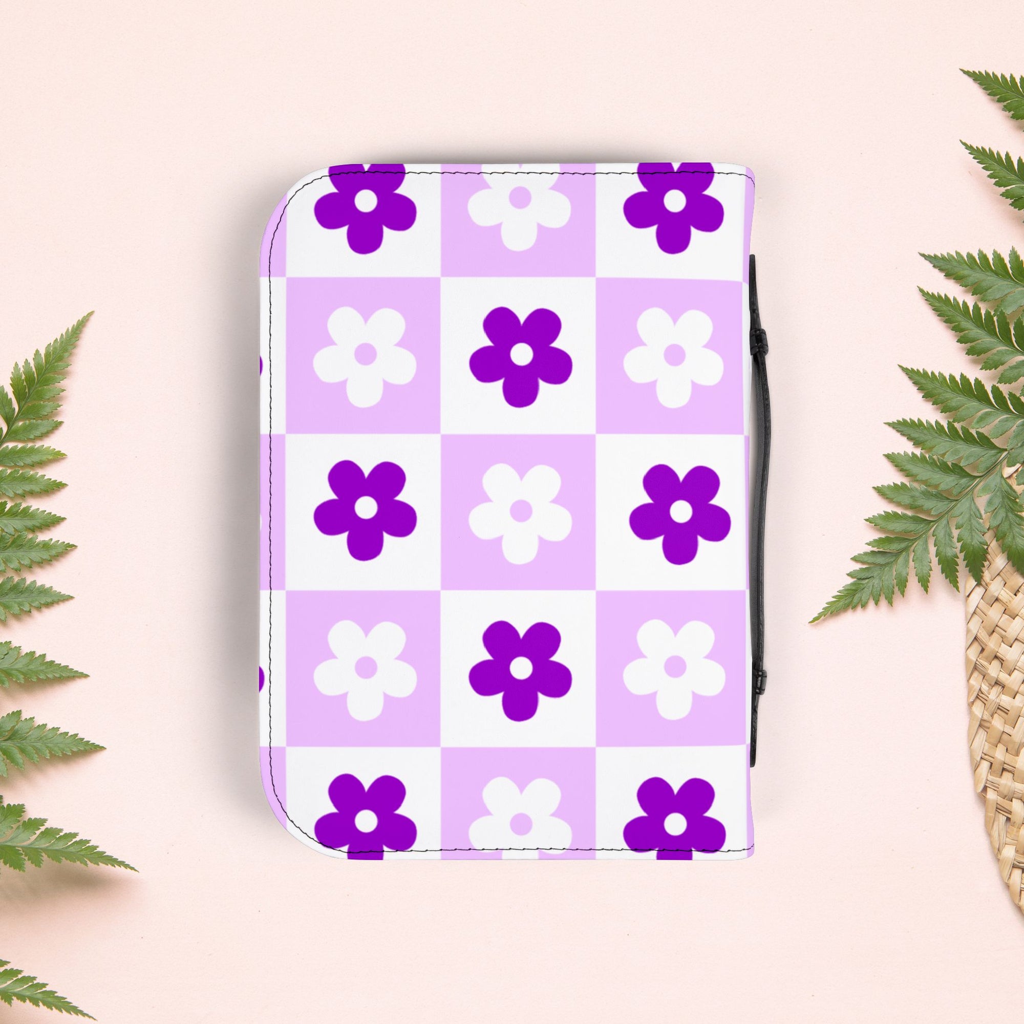 Checkered Orchid Floral Book Cover