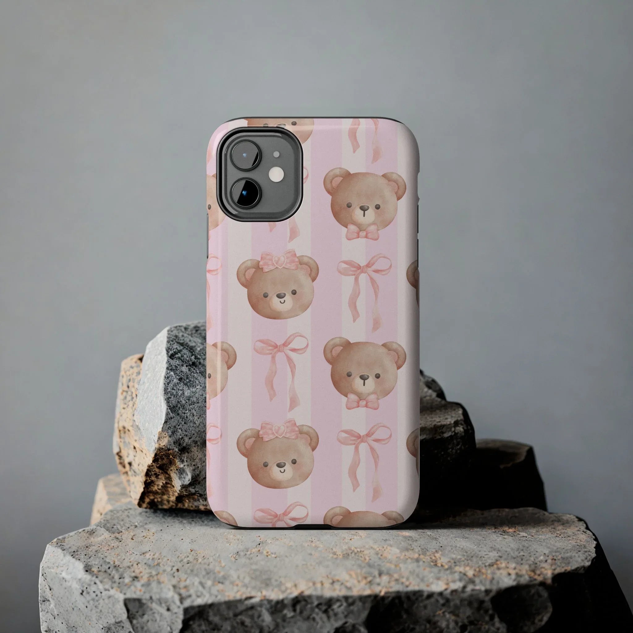 Cuddly Teddy Bear Phone Case (Apple & Android) - Pink Sweetheart