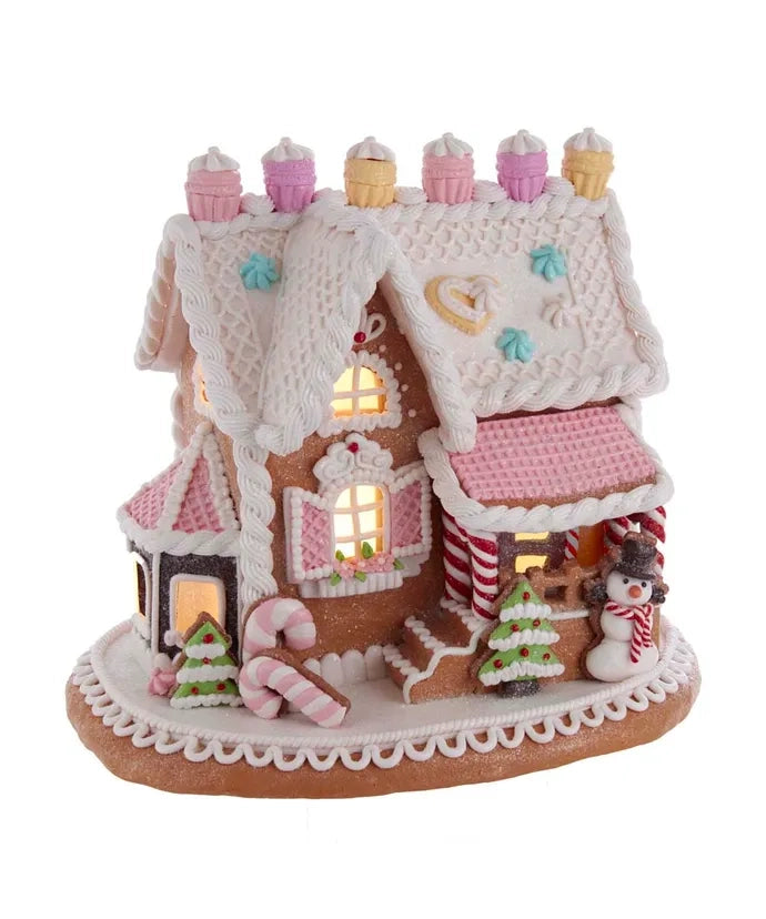 9" Gingerbread Cake House w/ Led Light