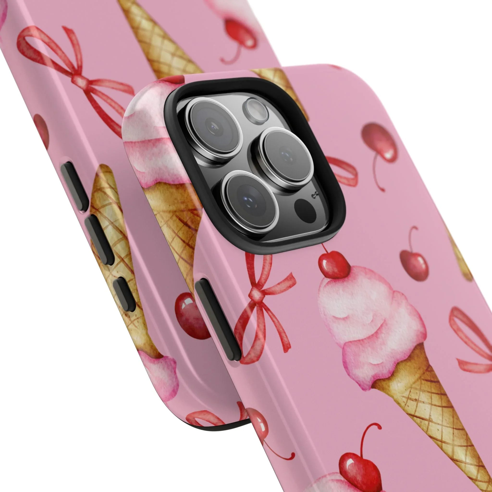 Cherry on Top Ice Cream Phone Case (Apple & Android) - Pink Sweetheart