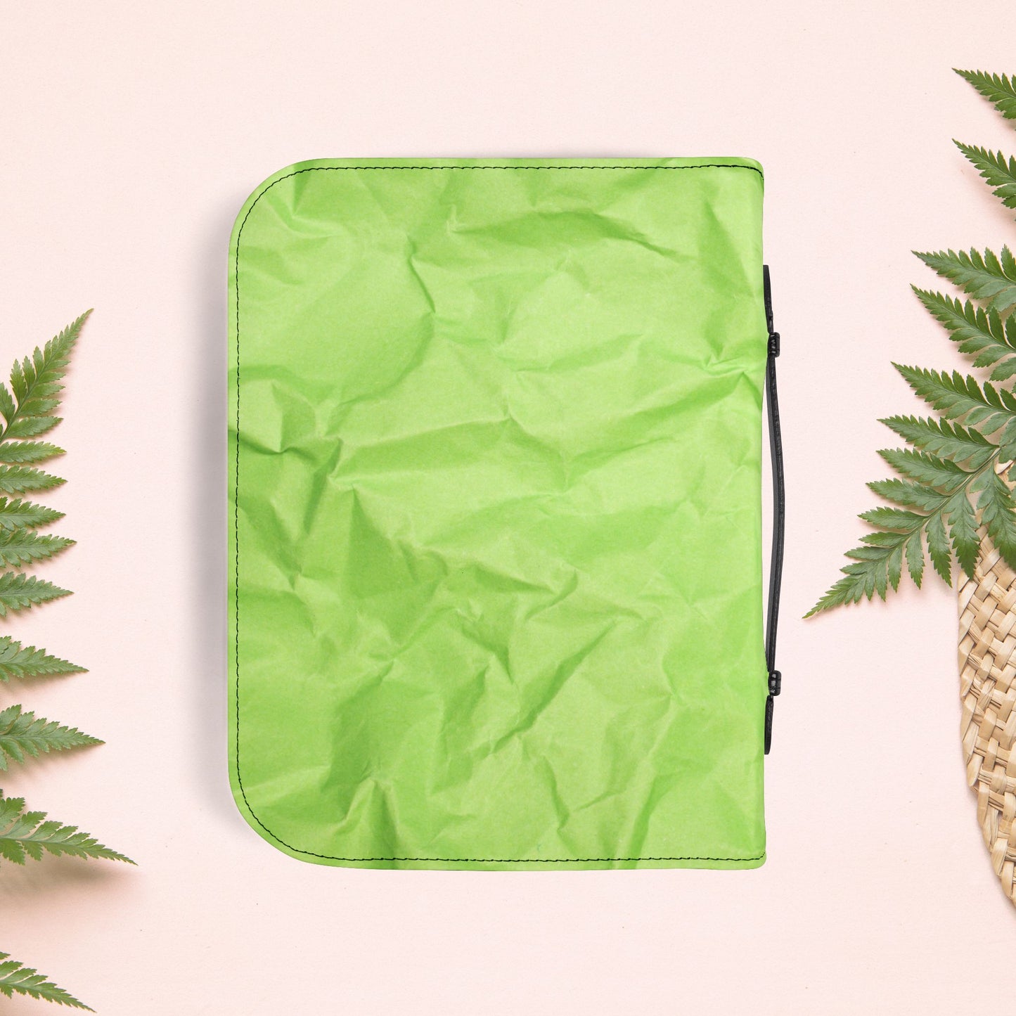 Wrinkled Apple Green Paper Book Cover