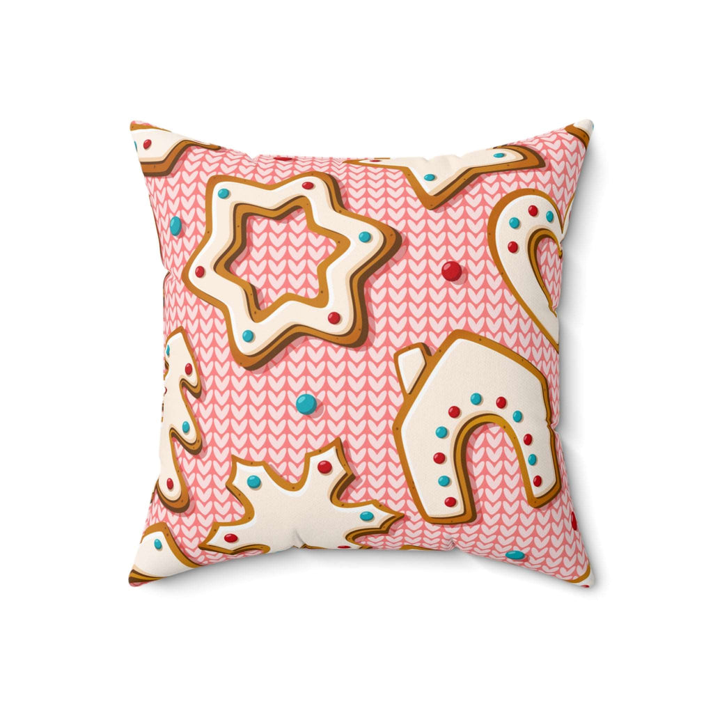 Baked Gingerbread Cookies Square Pillow