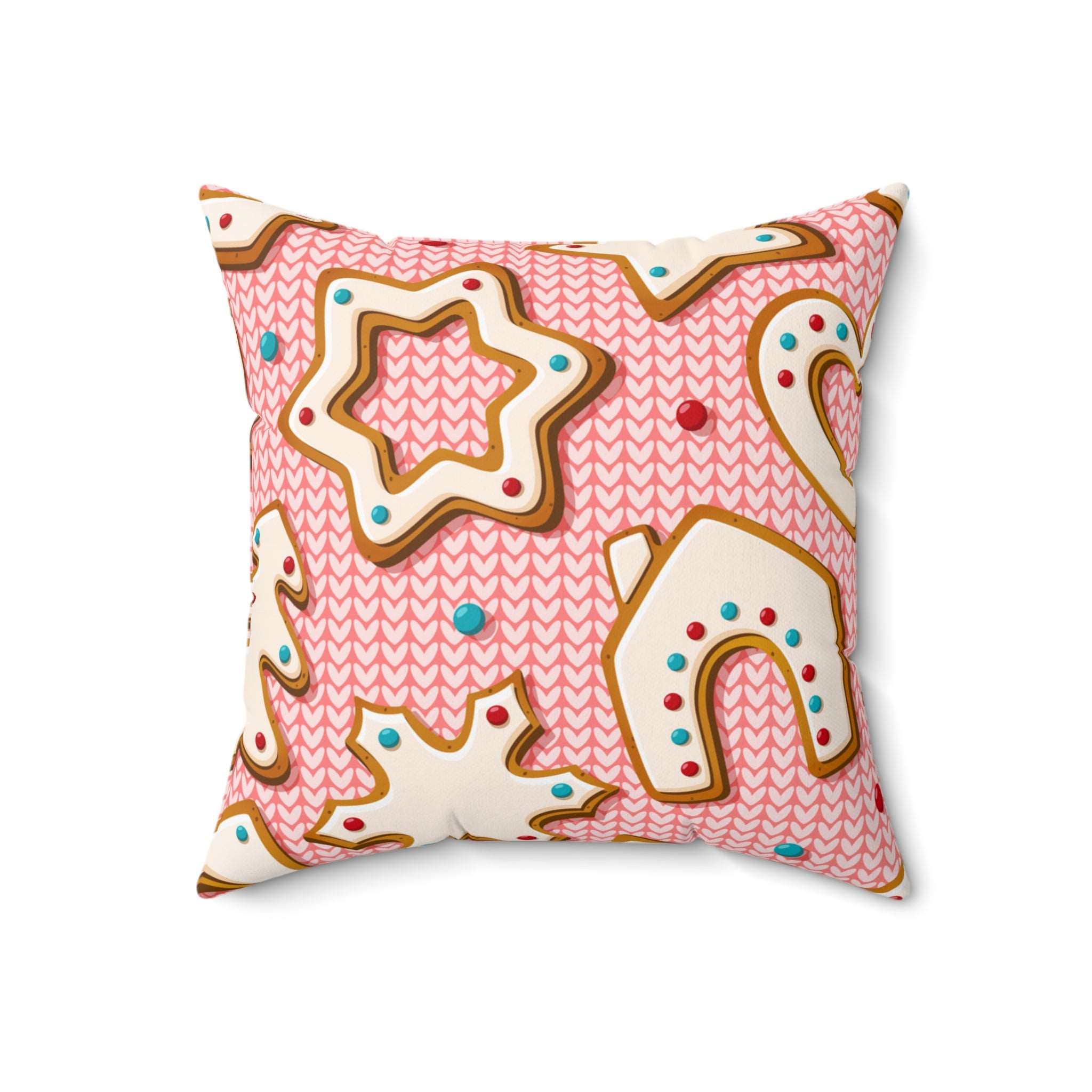 Baked Gingerbread Cookies Square Pillow