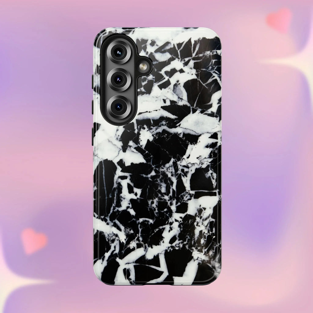 Black & White Shattered Phone Case (Apple & Android) - Pink Sweetheart