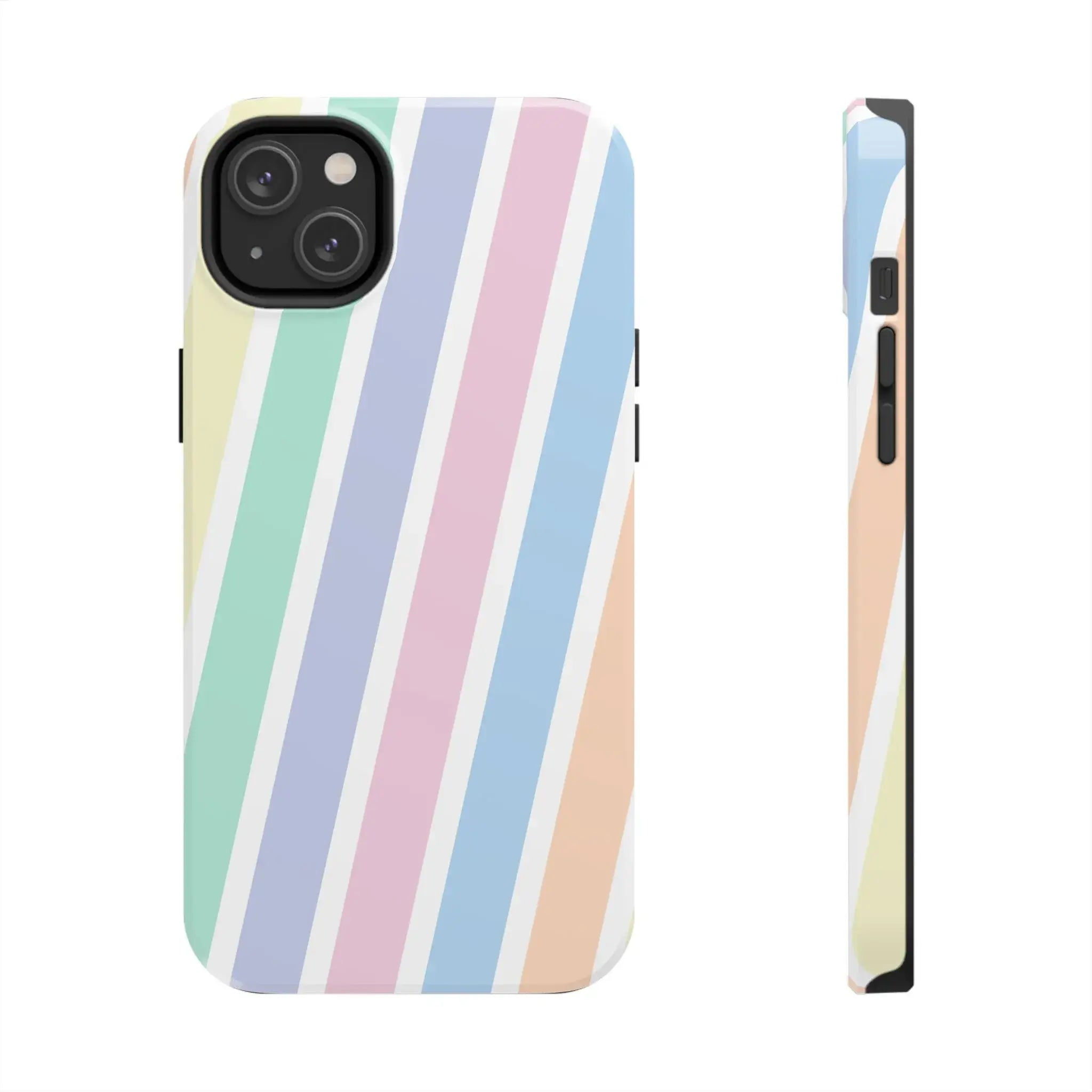 Pretty Pastel Lines Phone Case (Apple & Android) - Pink Sweetheart