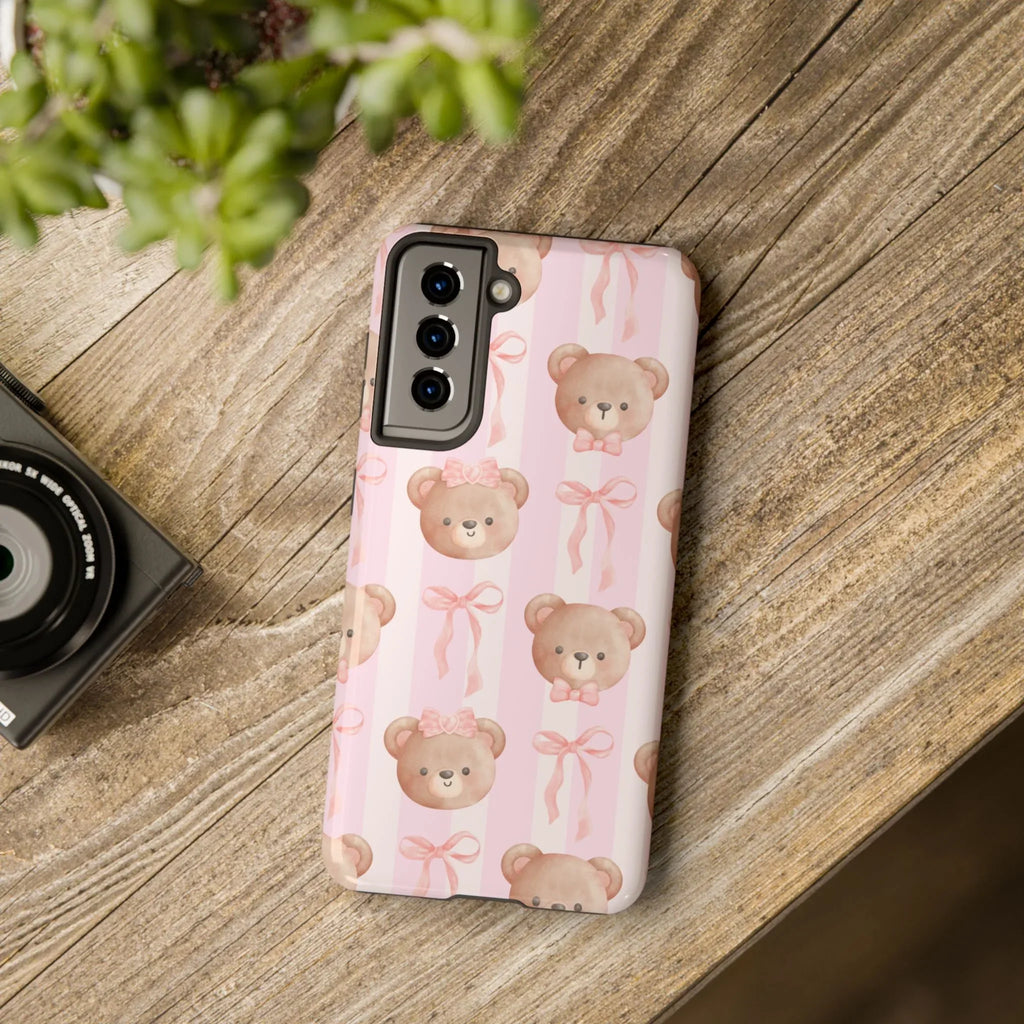 Cuddly Teddy Bear Phone Case (Apple & Android) - Pink Sweetheart