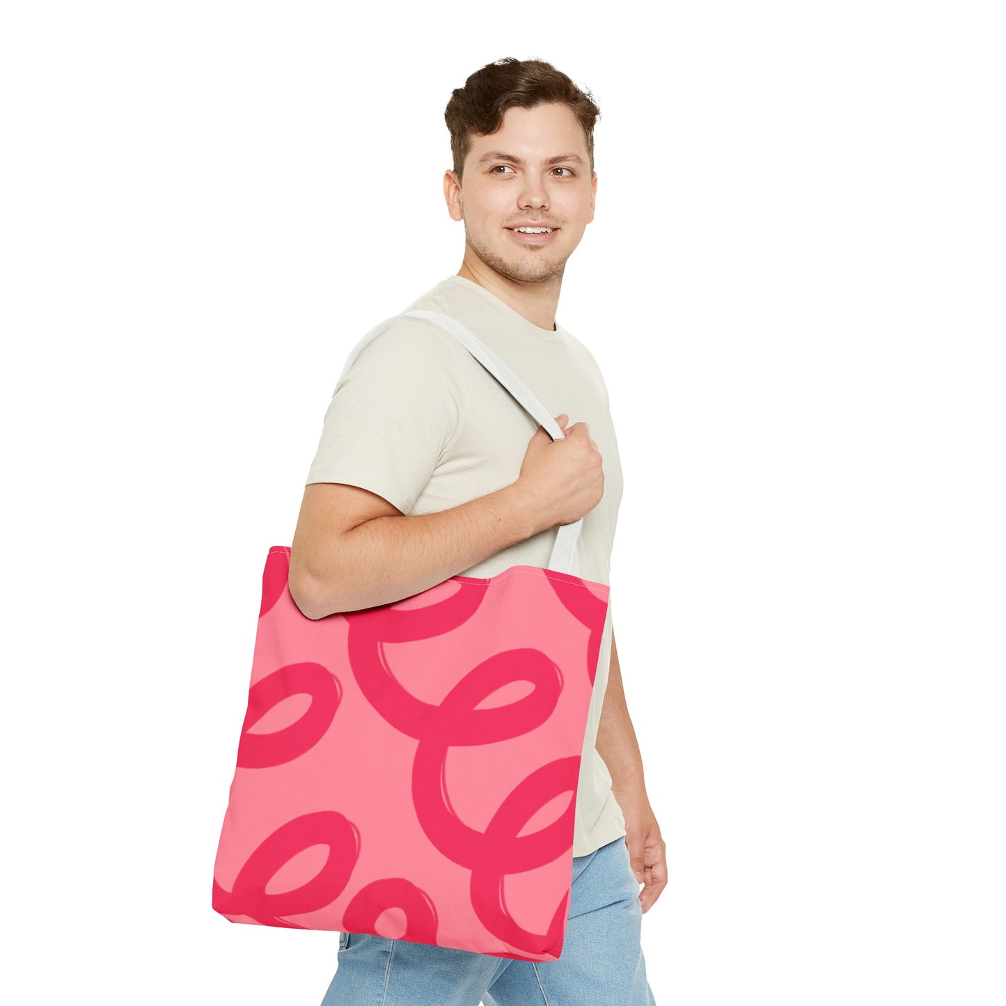 Red Spiral Loops Tote Bag