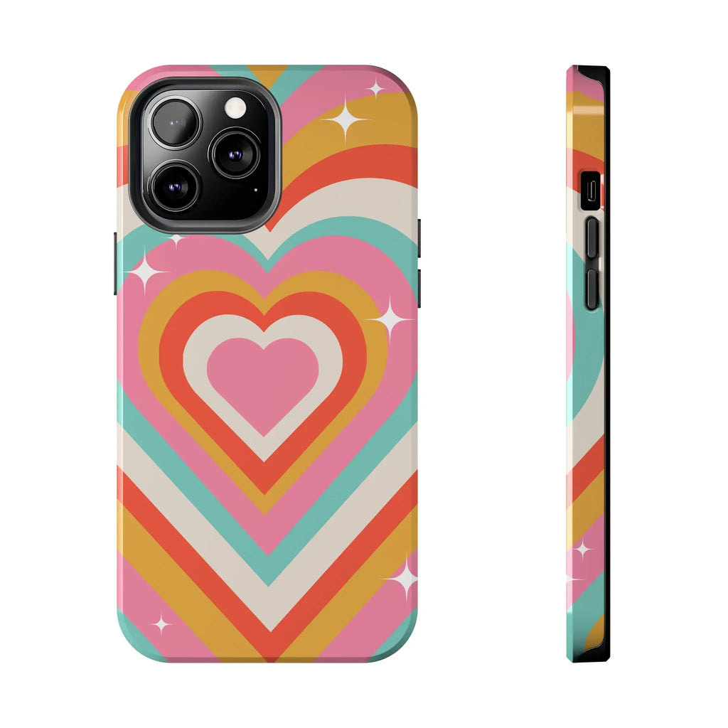 Psychedelic Hearts Phone Case (Apple & Android) - Pink Sweetheart