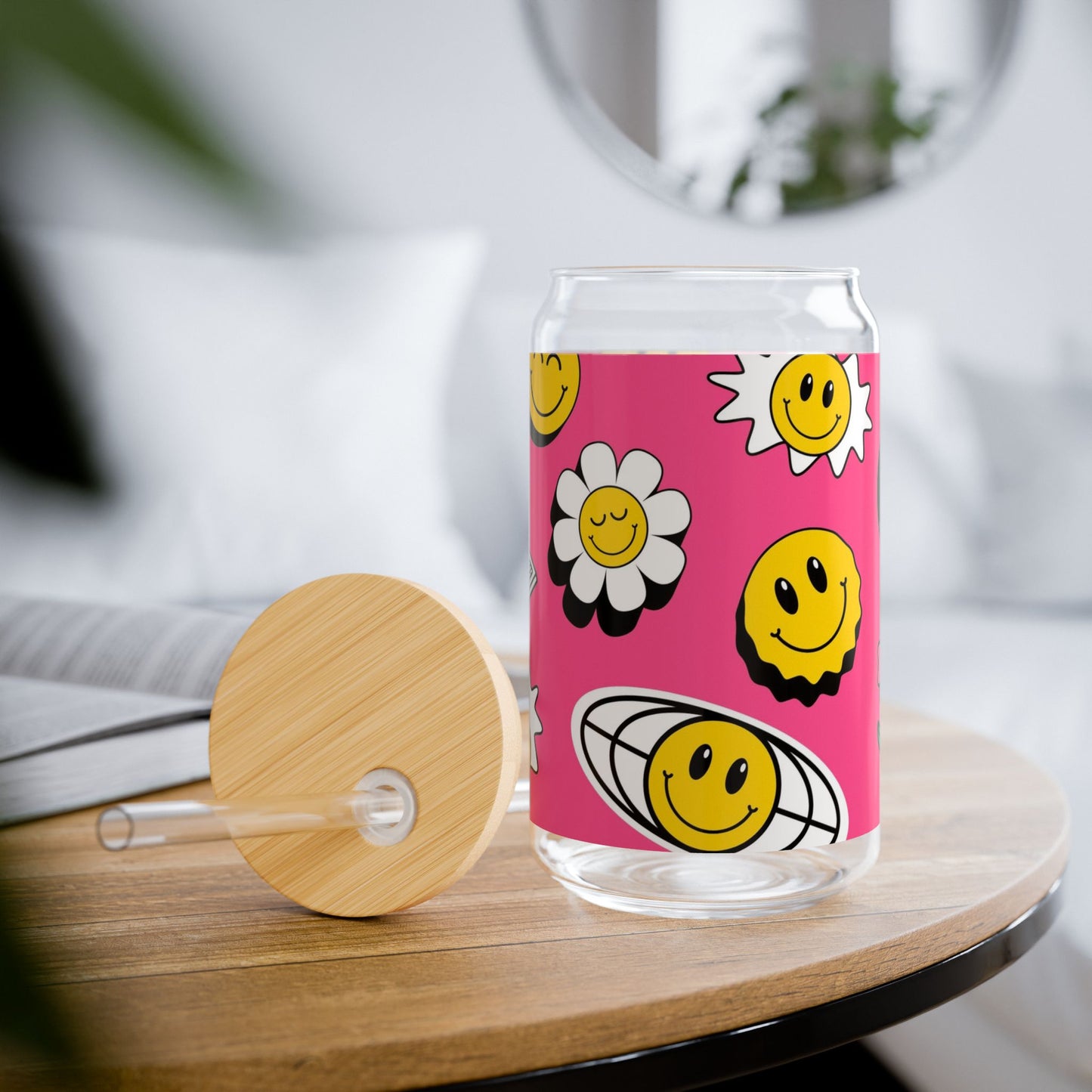 Retro Smiles Sipper Glass, 16oz