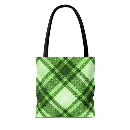 Lush Green Plaid Tote Bag