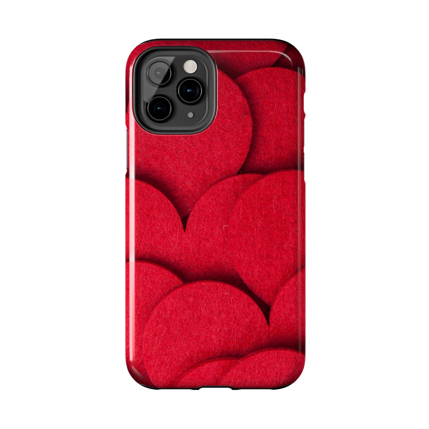 Big Red Felt Hearts Phone Case