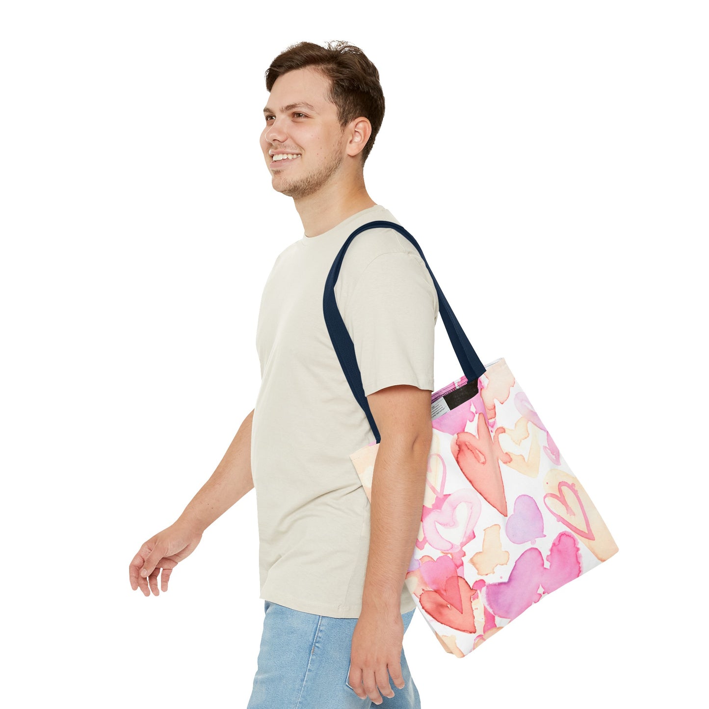 Watercolor Valentine Hearts Tote Bag