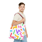 Colorful Doodle Zig Zags Tote Bag