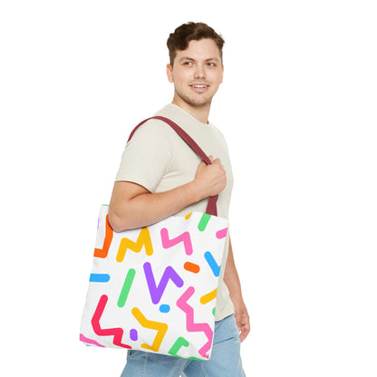 Colorful Doodle Zig Zags Tote Bag