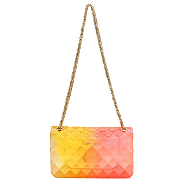 Embossed Multi Color Jelly Shoulder Handbag Purse