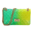 Embossed Multi Color Jelly Shoulder Handbag Purse