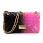 Embossed Multi Color Jelly Shoulder Handbag Purse