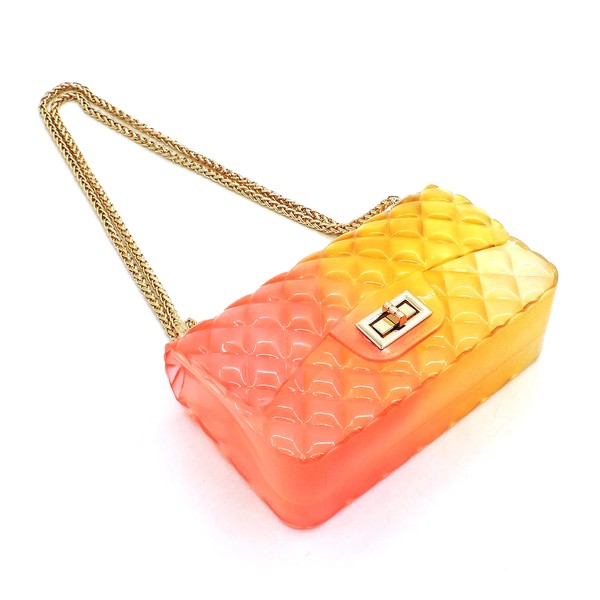 Embossed Multi Color Jelly Shoulder Handbag Purse