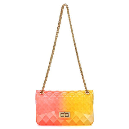 Embossed Multi Color Jelly Shoulder Handbag Purse