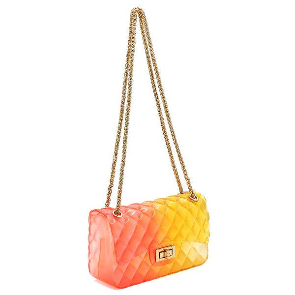 Embossed Multi Color Jelly Shoulder Handbag Purse