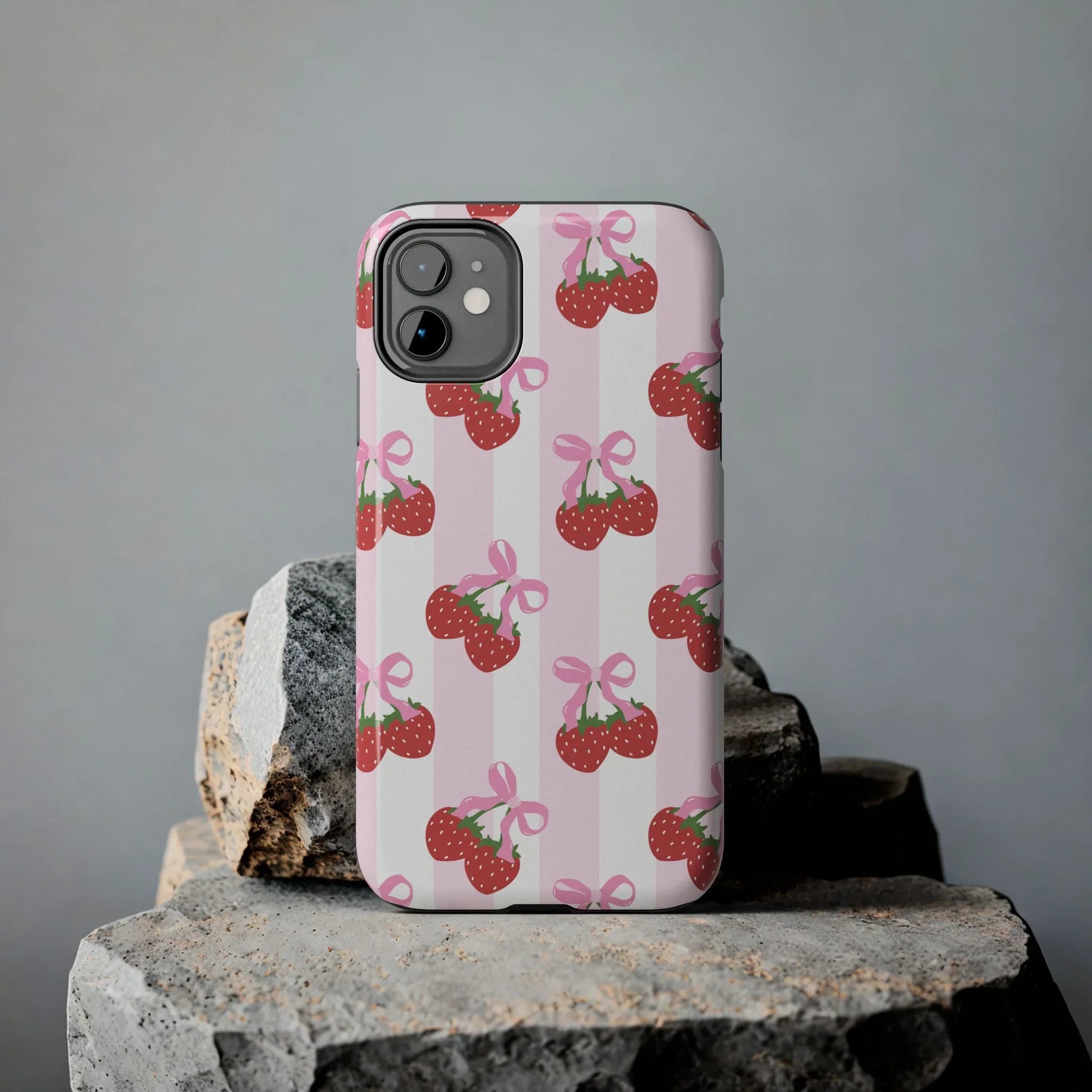 Strawberry Cherries Phone Case (Apple & Android) - Pink Sweetheart
