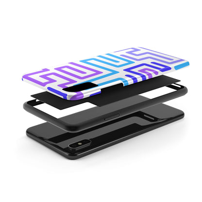 Abstract Neon Maze Phone Case