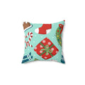 Christmas Holiday Square Pillow - Pink Sweetheart