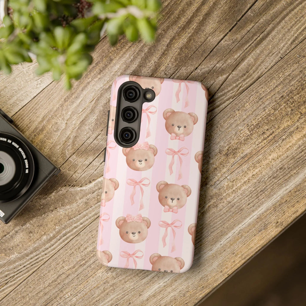 Cuddly Teddy Bear Phone Case (Apple & Android) - Pink Sweetheart