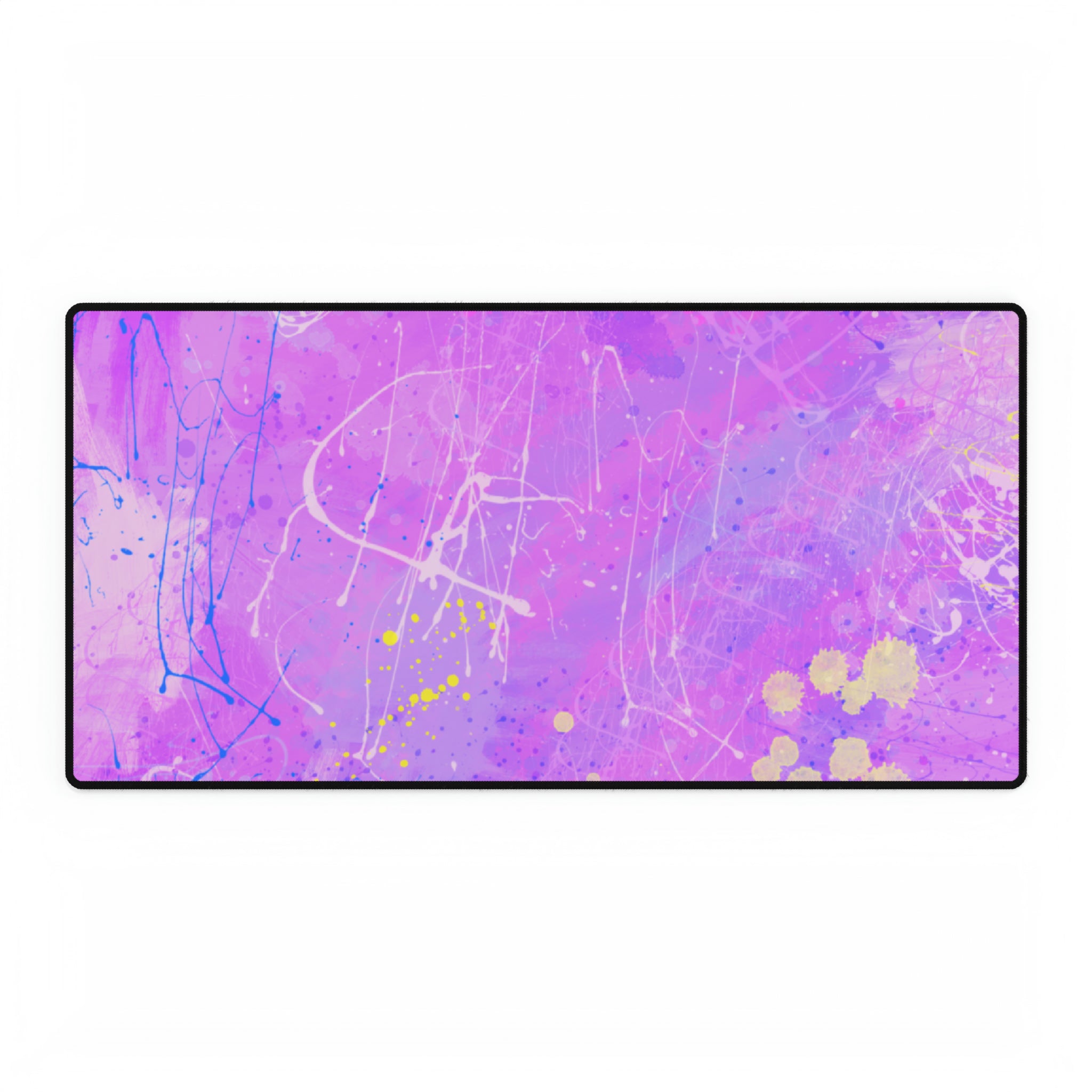 Purple Paint Splash Desk Mat