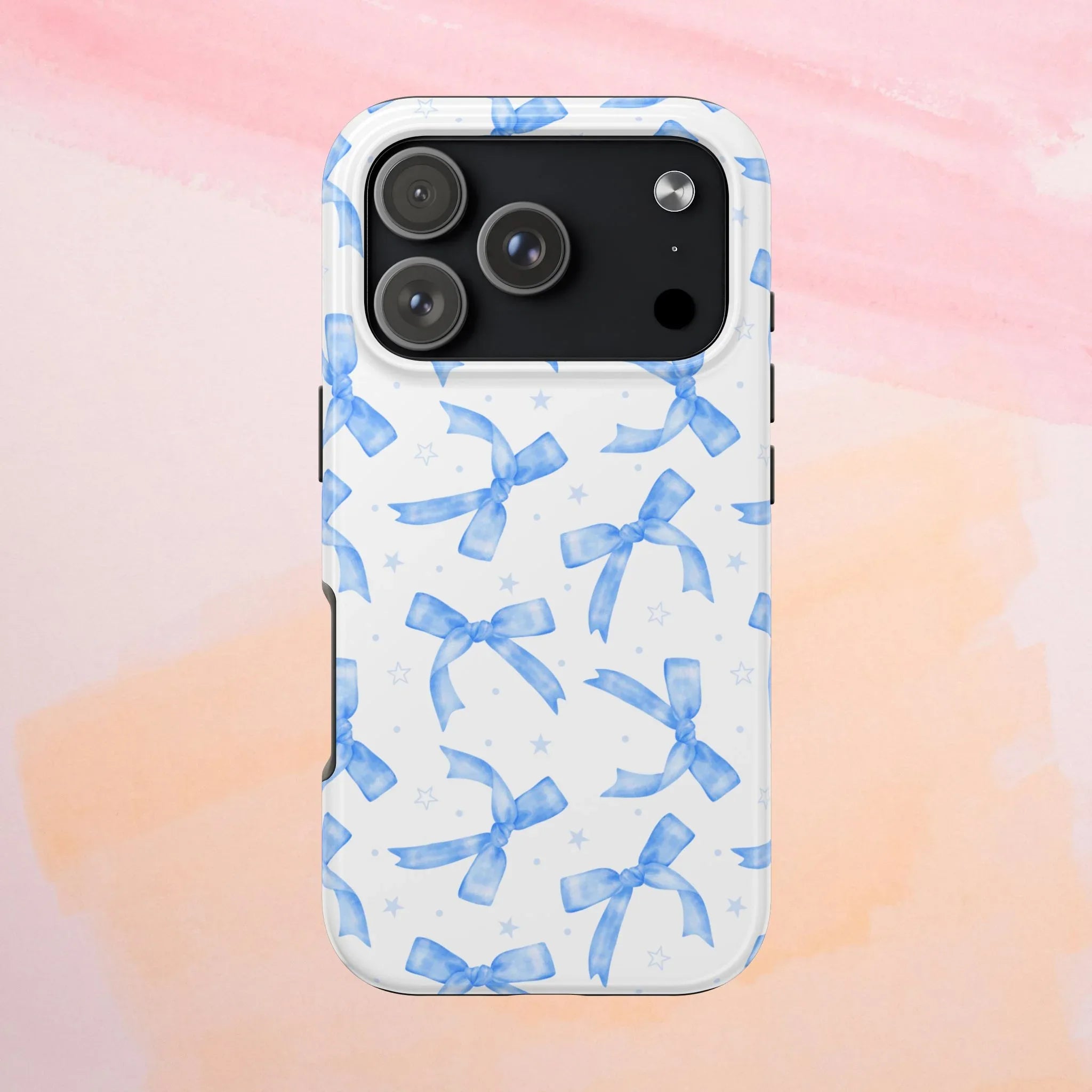 Lacey Baby Blue Ribbons Phone Case (Apple & Android) - Pink Sweetheart