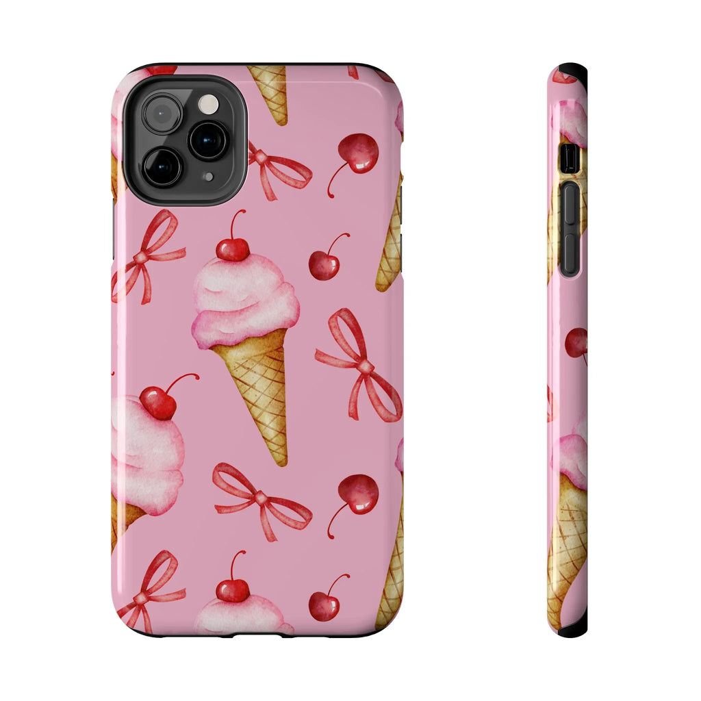 Cherry on Top Ice Cream Phone Case (Apple & Android) - Pink Sweetheart
