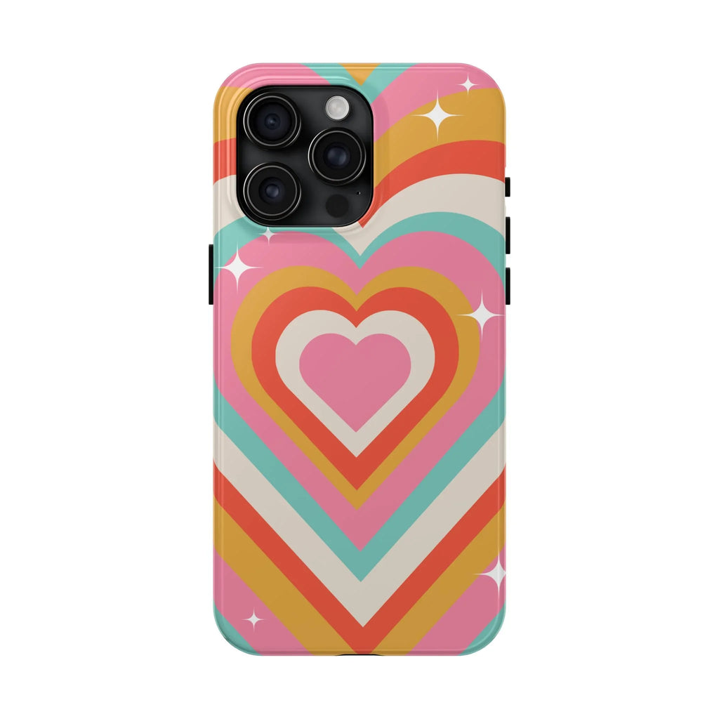 Psychedelic Hearts Phone Case (Apple & Android) - Pink Sweetheart