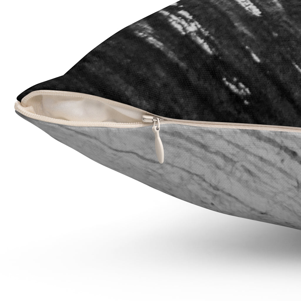 Gray and Black Paint Strokes Square Pillow