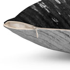 Gray and Black Paint Strokes Square Pillow