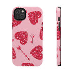 Sparkling Red Hearts Phone Case (Apple & Android)