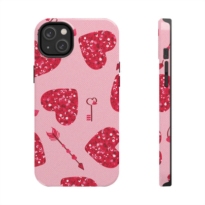 Sparkling Red Hearts Phone Case