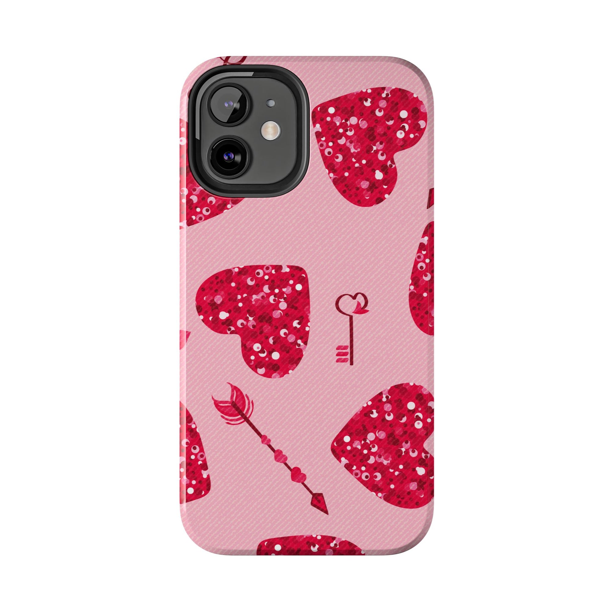 Sparkling Red Hearts Phone Case (Apple & Android)