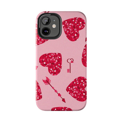 Sparkling Red Hearts Phone Case