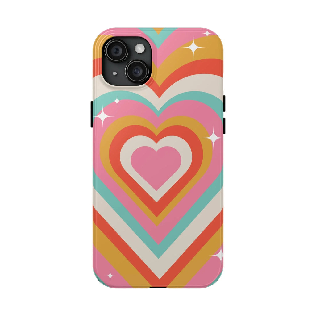Psychedelic Hearts Phone Case (Apple & Android) - Pink Sweetheart