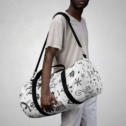 Black and White Christmas Duffel Bag