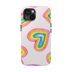 Rainbow Hearts Phone Case (Apple & Android) - Pink Sweetheart
