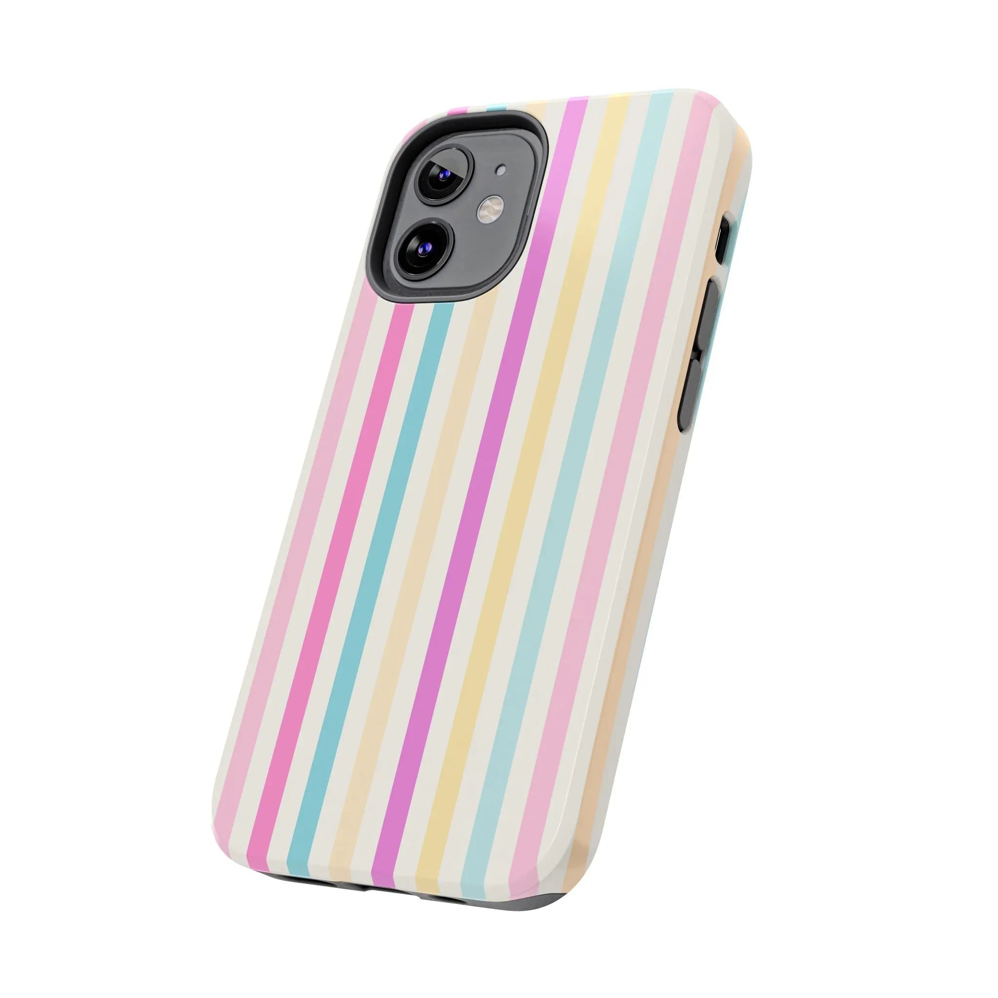 Pastel Candy Stripes Phone Cases (Apple & Android) - Pink Sweetheart
