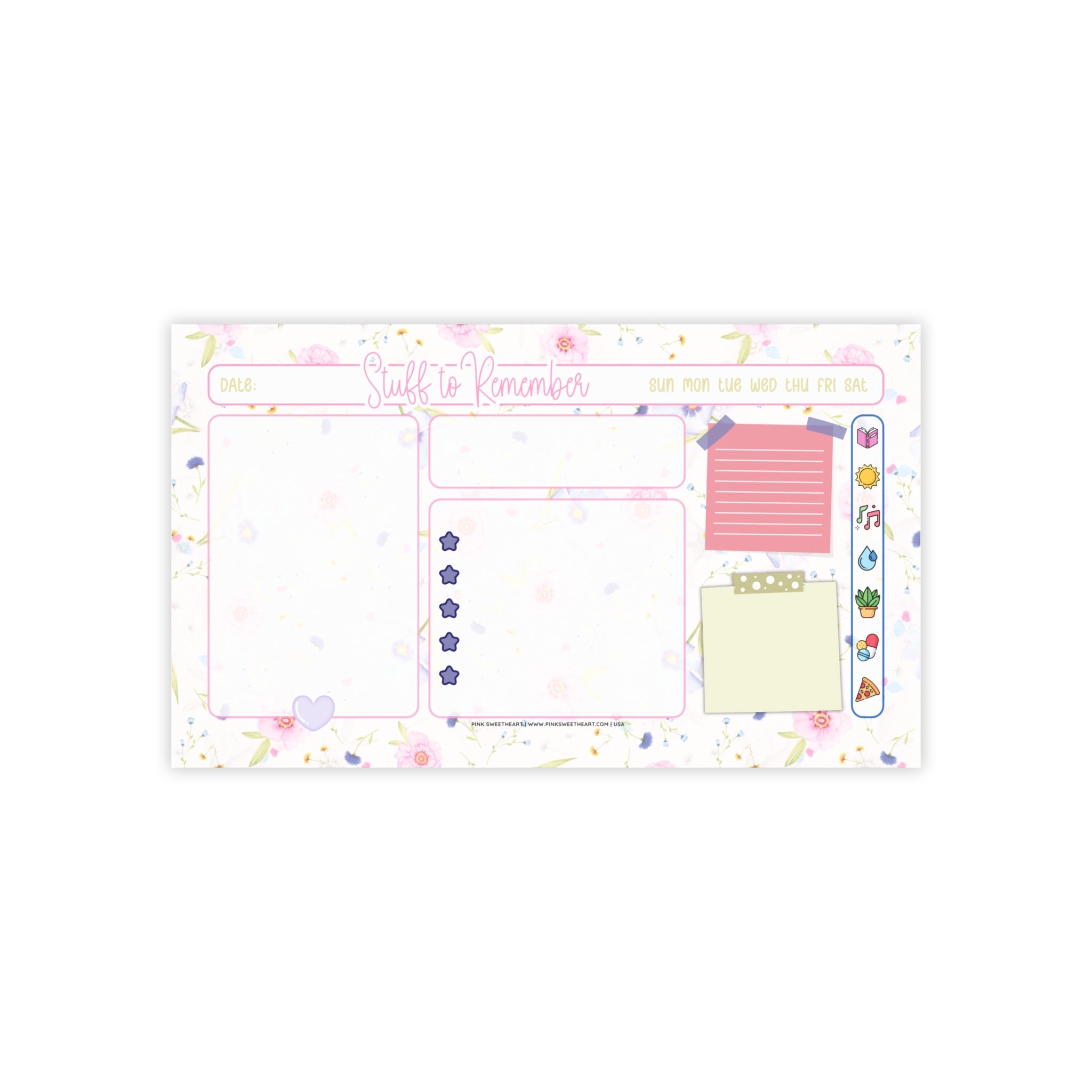 Soft Sweet Florals Sticky Note Pad