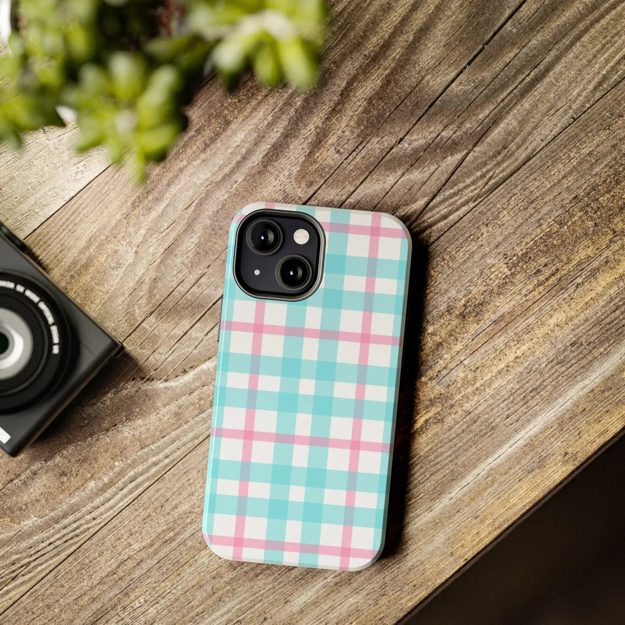 Pastel Gingham Phone Case (Apple & Android) - Pink Sweetheart