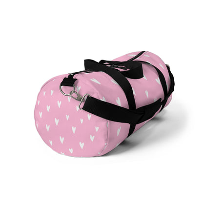 Bolsa de deporte rosa llena de corazones 